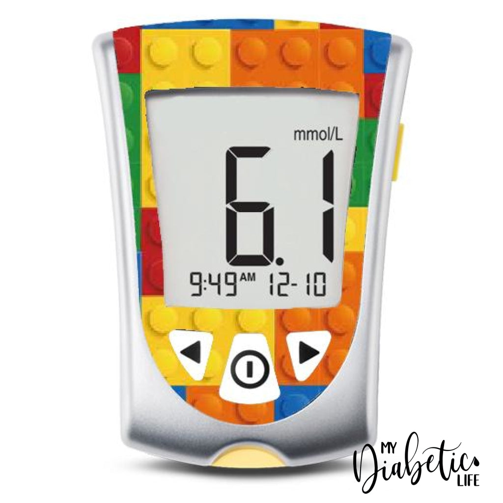 Building Blocks - Freestyle Optium Peel, skin and Decal, glucose meter sticker - MyDiabeticLife