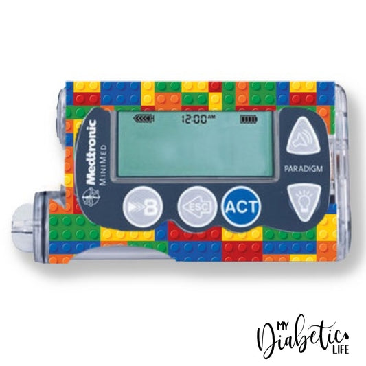 Building Blocks - Medtronic Paradigm Series 7 Skin And Decal Insulin Pump Sticker