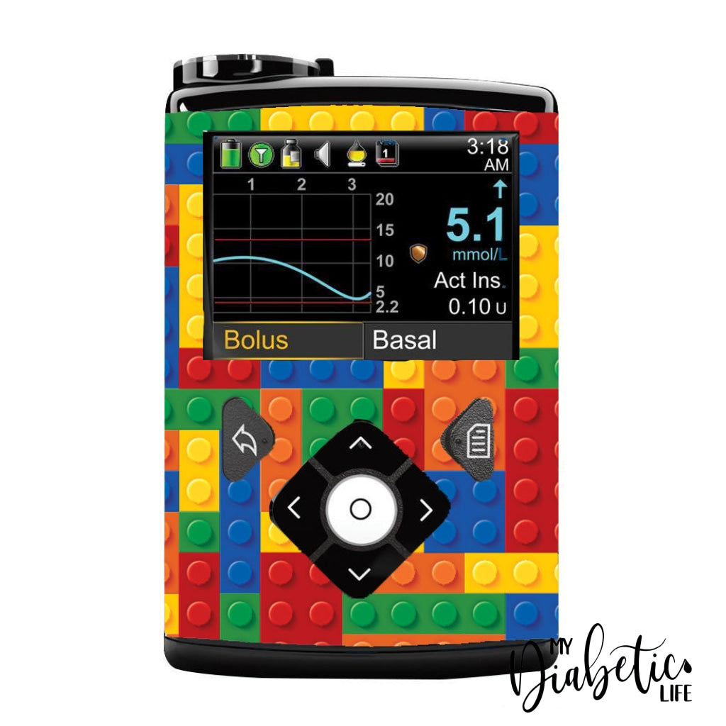 Building Blocks - Medtronic Pump (630/640/670/770) Sticker Full Cover W/clip 630/640/670