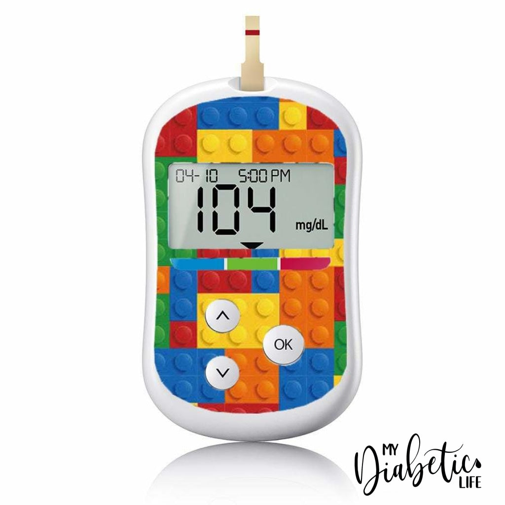 Building Blocks - One Touch Verio Flex Peel, skin and Decal, glucose meter sticker - MyDiabeticLife
