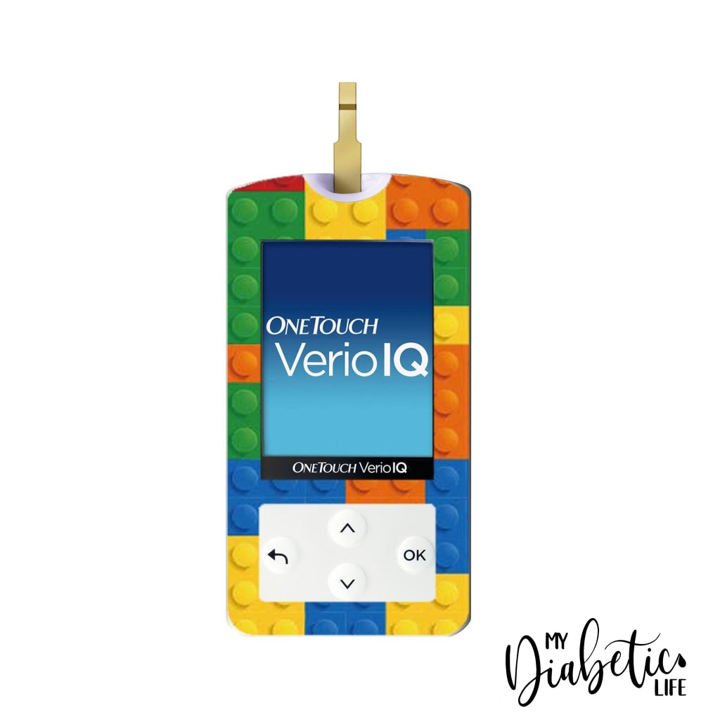Building Blocks - One Touch Verio IQ Peel, skin and Decal, glucose meter sticker - MyDiabeticLife