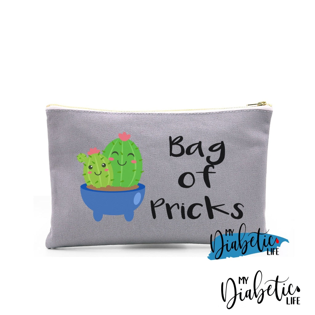Cactus - Bag Of Pricks Diabetes Carry Bag Diabetic Accessories Storage For Medication Light Grey