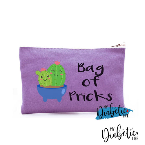 Cactus - Bag Of Pricks Diabetes Carry Bag Diabetic Accessories Storage For Medication Purple Storage