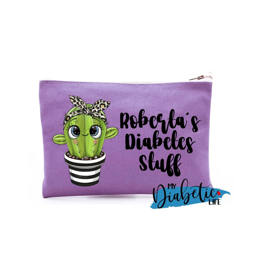 Cactus - Choose Your Favourite & Personalise It! Carry All Storage Bag Purple / Happy Storage Bags