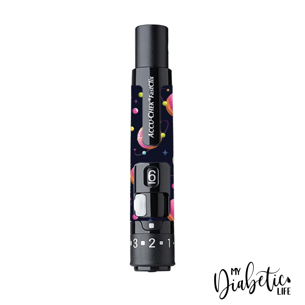 Candy Apple Planets - Accu-Chek Fast-Clix Sticker Accuchek