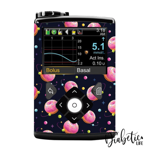Candy Apple Planets - Medtronic Pump (630/640/670/770) Sticker Full Cover W/clip 630/640/670