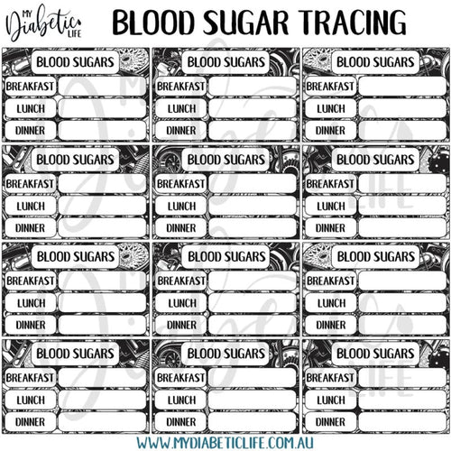 Car Nut - 12 Blood Sugar Trackers For Planners Stickers
