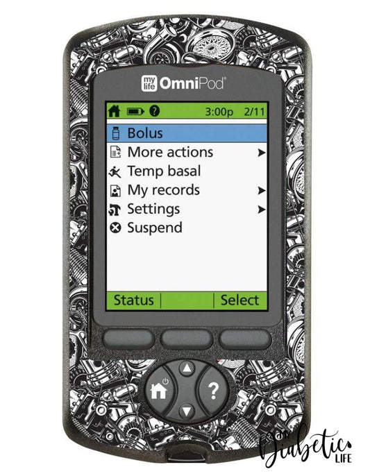 Car Nut - Omnipod Pdm Skin And Decal Glucose Meter Sticker