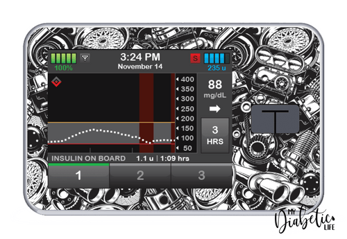 Car Nuts - Tandem Tslim x2 Pump Peel, skin and Decal, insulin pump sticker - MyDiabeticLife