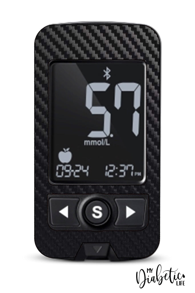 Carbon Fiber - Caresens N Premier, skin and Decal, glucose meter sticker - MyDiabeticLife