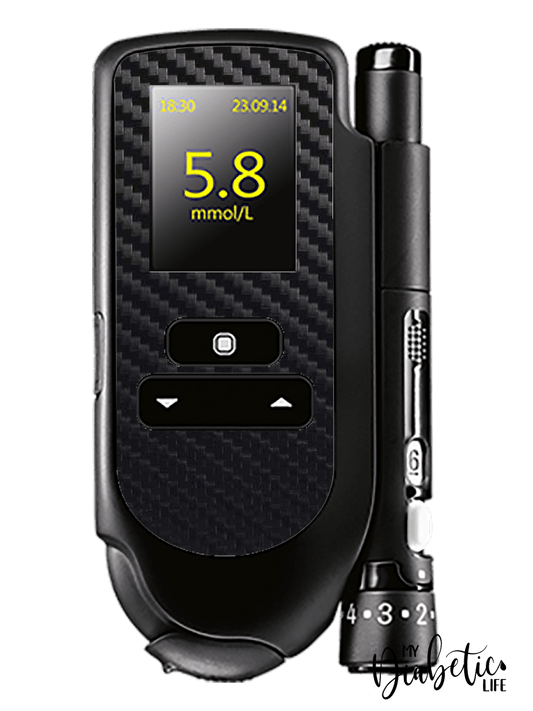 Carbon Fibre - Accu-chek Mobile Peel, skin and Decal, glucose meter sticker - MyDiabeticLife