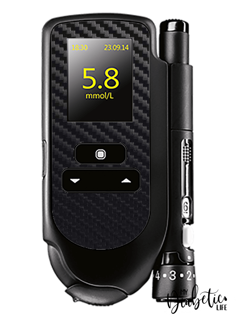 Carbon Fibre - Accu-chek Mobile Peel, skin and Decal, glucose meter sticker - MyDiabeticLife