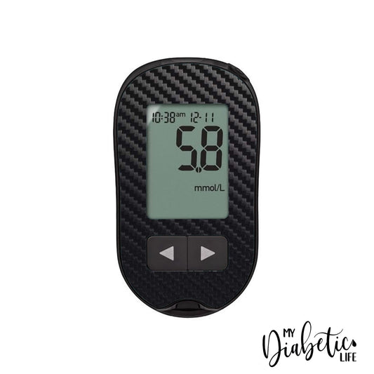 Carbon Fibre - Accu-chek Performa Peel, skin and Decal, glucose meter sticker - MyDiabeticLife