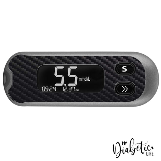 Carbon fibre - CareSens N Pop - Peel, skin and Decal, glucose meter sticker - MyDiabeticLife
