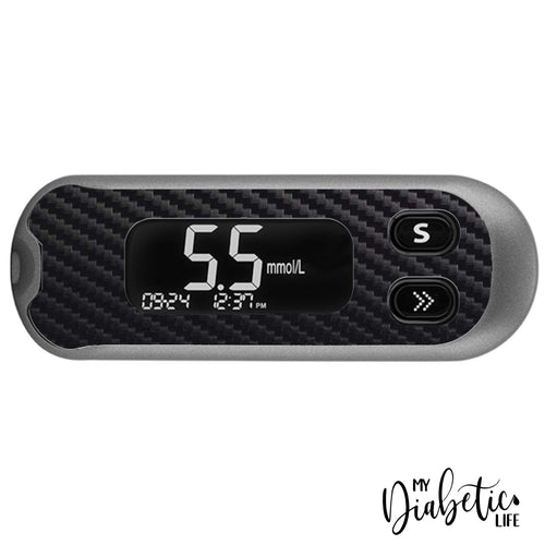 Carbon fibre - CareSens N Pop - Peel, skin and Decal, glucose meter sticker - MyDiabeticLife