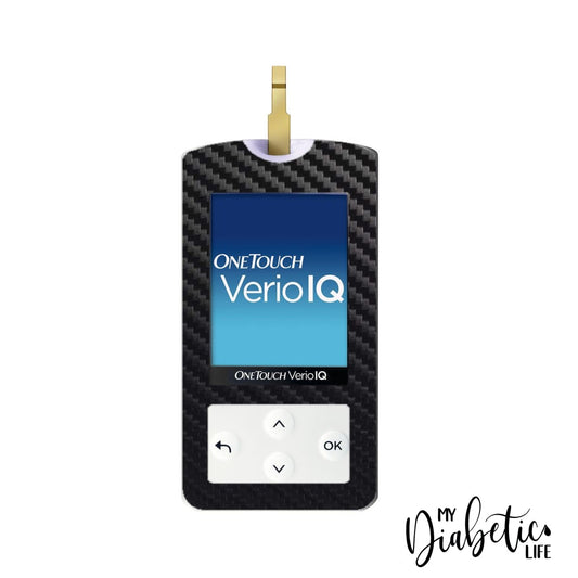 Carbon Fibre - One Touch Verio IQ Peel, skin and Decal, glucose meter sticker - MyDiabeticLife