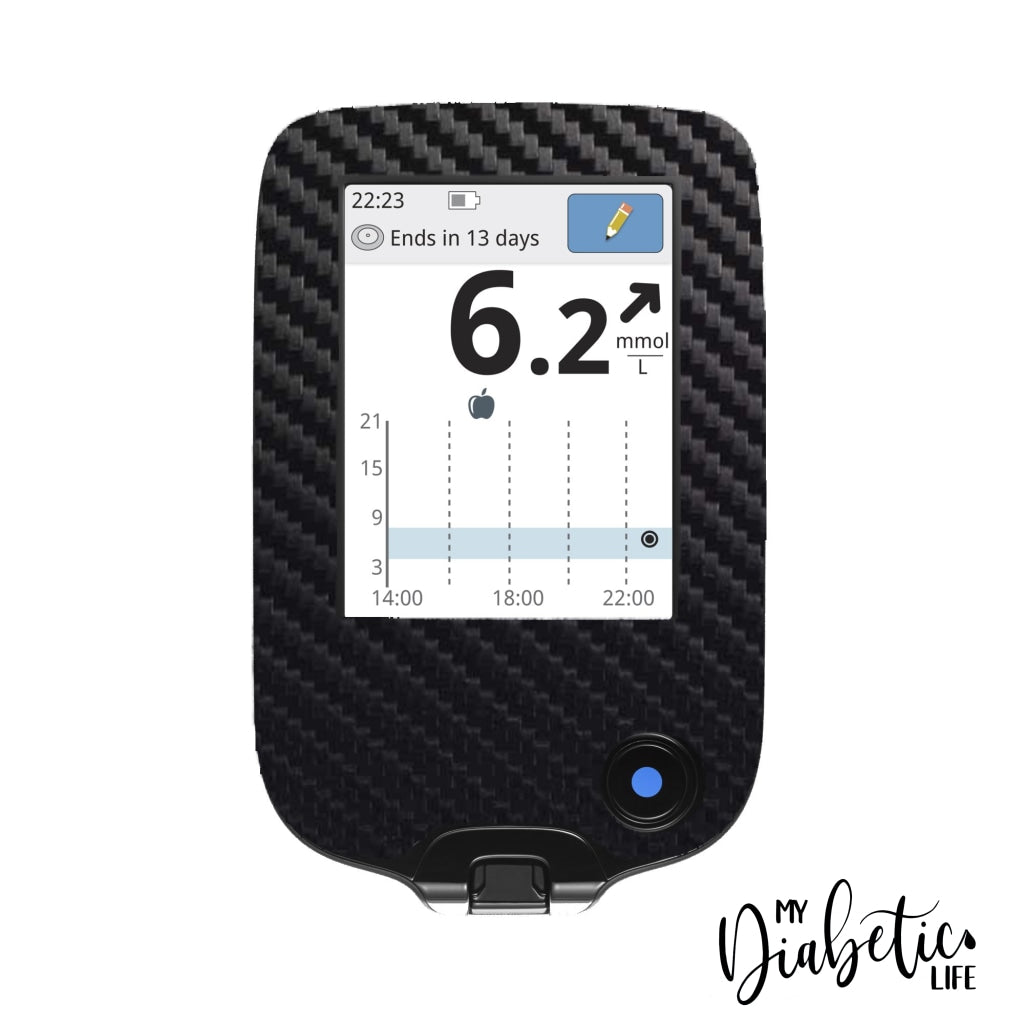 Caron Fibre - Freestyle Libre + Sensor Peel, skin and Decal, glucose meter sticker - MyDiabeticLife