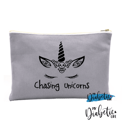 Chasing Unicorns- Diabetes Carry Bag Diabetic Accessories Storage For Medication Light Grey Storage