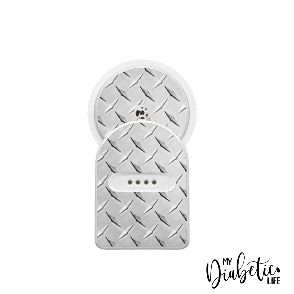 Checker Plate Steel - Maio Maio 1 & Libre Peel, skin and Decal, fgm/cgm sticker - MyDiabeticLife