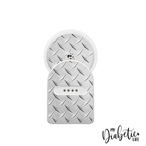 Checker Plate Steel - Maio Maio 1 & Libre Peel, skin and Decal, fgm/cgm sticker - MyDiabeticLife