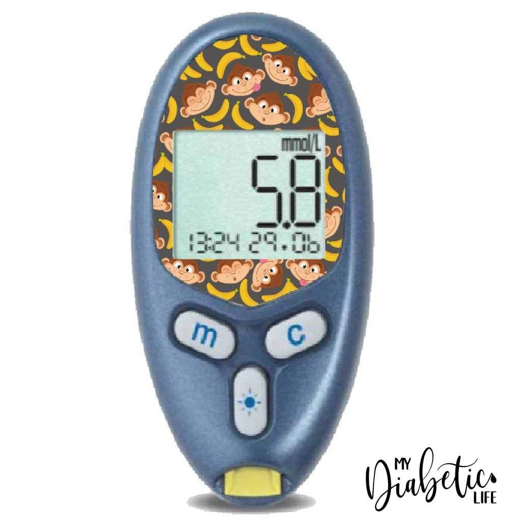 Cheeky Monkeys (Grey)- Freestyle Lite Peel Skin And Decal Glucose Sticker Freestyle Lite