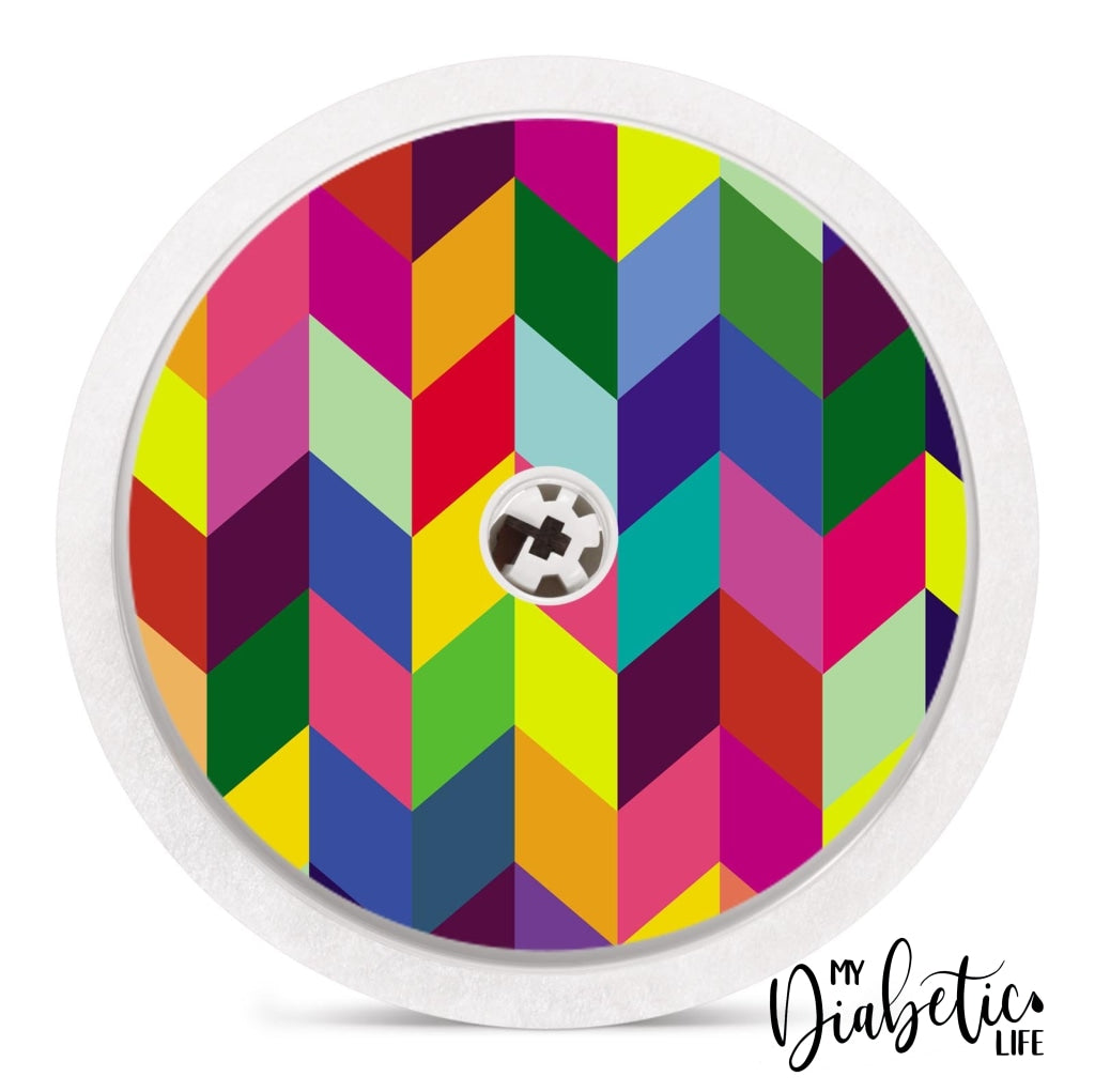 Chevrons - Freestyle Libre Sensor Peel Skin And Decal Fgm/cgm Sticker