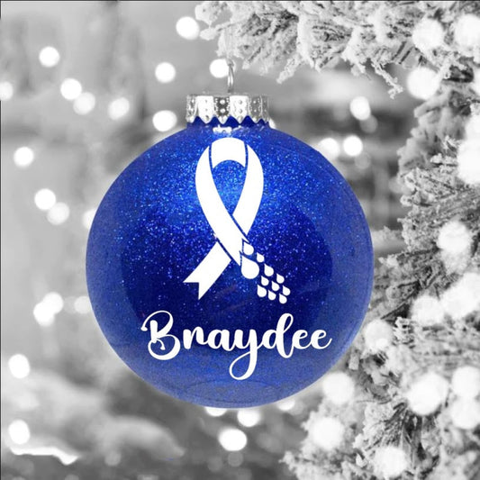 Christmas Bauble - Personalised Awareness Drop Ribbon Decoration