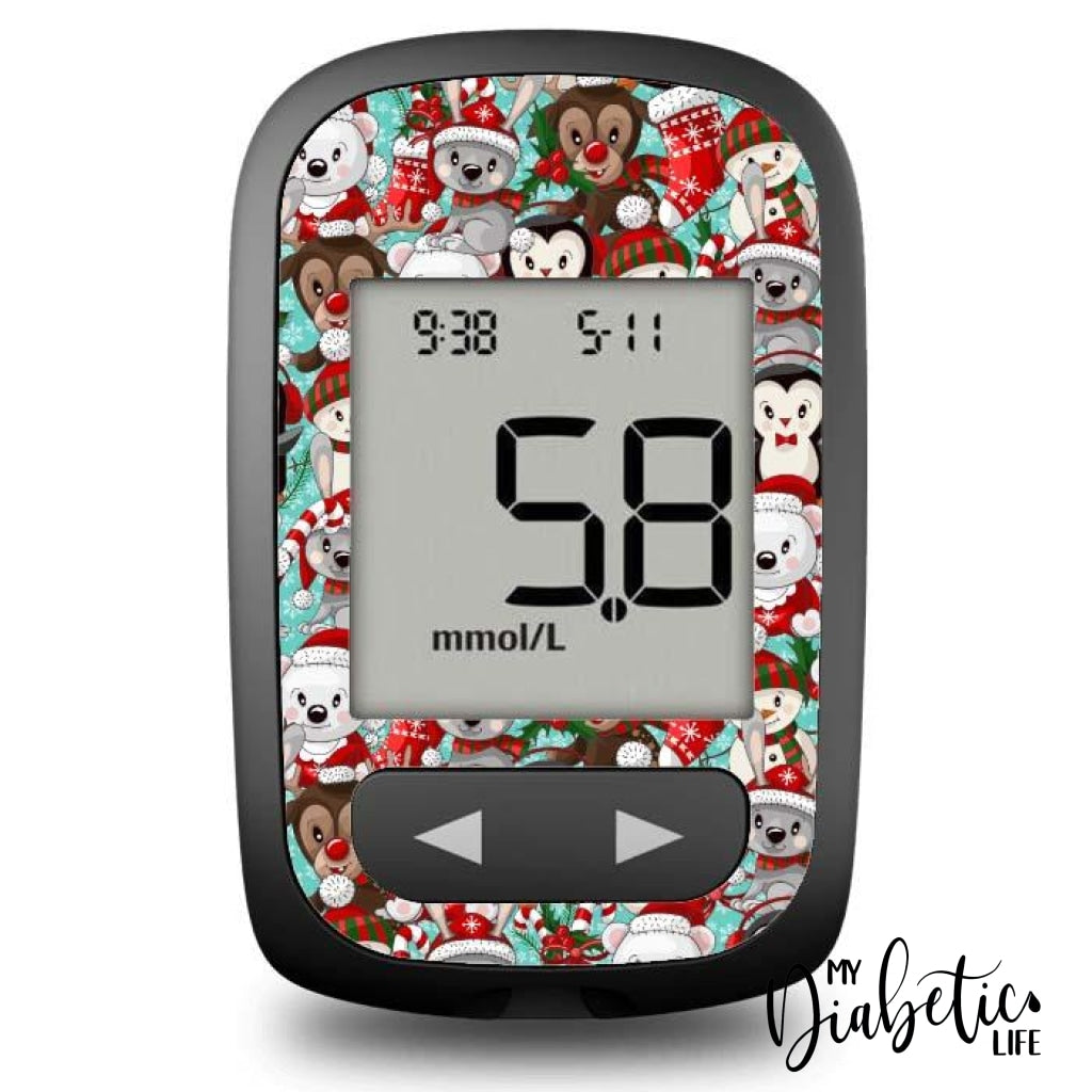Christmas Friends - Accu-Chek Guide Me Peel Skin And Decal Glucose Meter Sticker