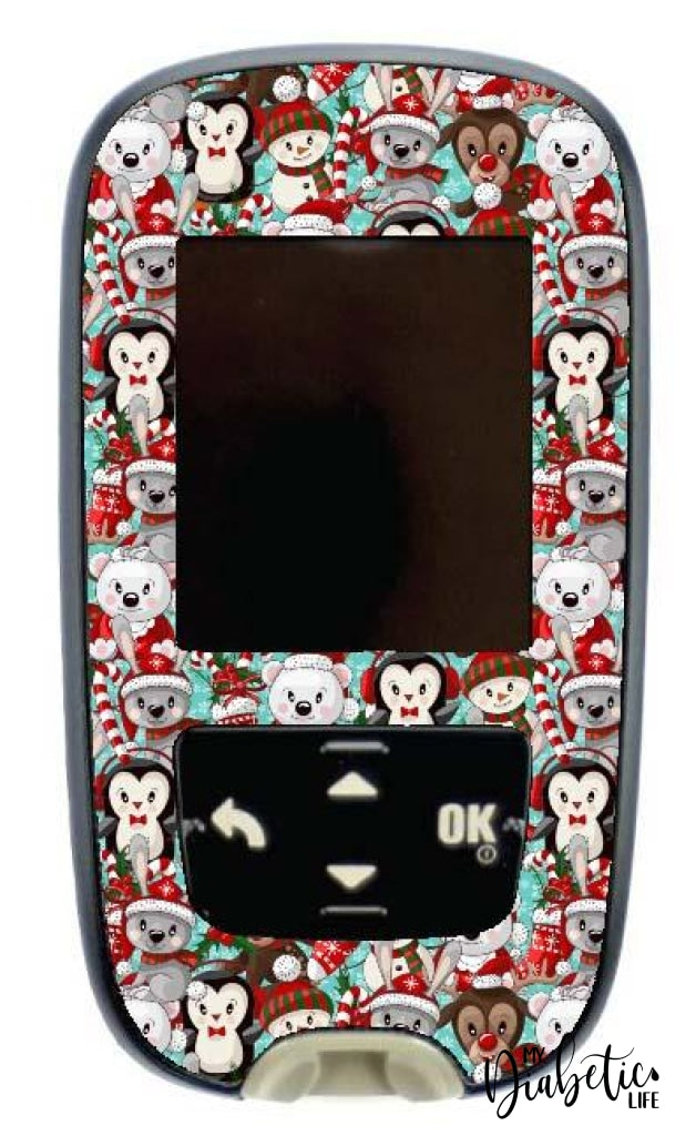 Christmas Friends - Accu-Chek Guide Peel Skin And Decal Glucose Meter Sticker