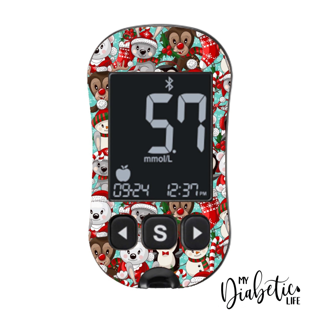 Christmas Friends - Caresens Dual Peel Skin And Decal Glucose Meter Sticker