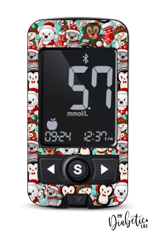 Christmas Friends - Caresens Premier Skin And Decal Glucose Meter Sticker Caresens