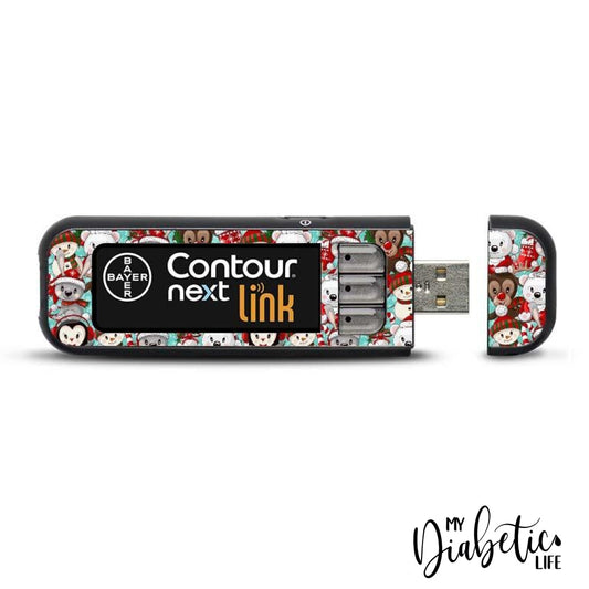 Christmas Friends - Contour Next Link Usb Peel Skin And Decal Glucose Meter Sticker