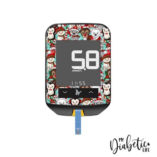 Christmas Friends - Freestyle Optium Neo Peel Skin And Decal Glucose Meter Sticker Freestyle