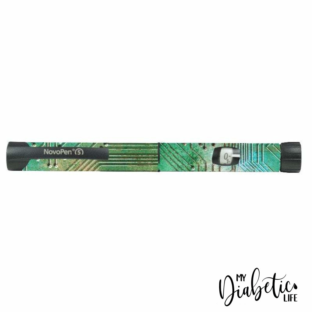 Circuit Board - Novopen 4, Novopen5, Novopen Echo Peel, skin and Decal, Insulin pen sticker Cover - MyDiabeticLife