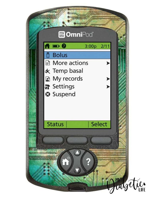 Circuits - Omnipod Pdm Skin And Decal Glucose Meter Sticker