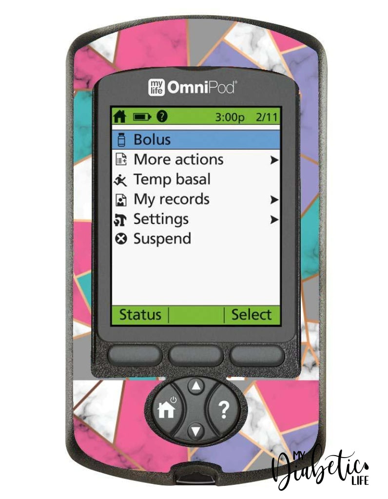 Colour Block - Omnipod Pdm Skin And Decal Glucose Meter Sticker