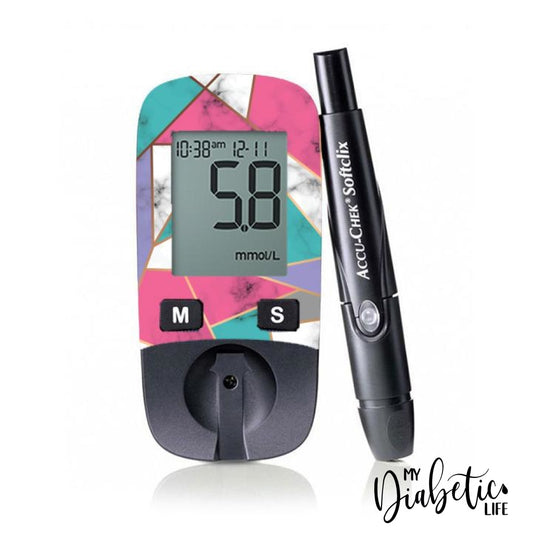 Colour Block- Accu-chek Active Peel, skin and Decal, glucose meter sticker - MyDiabeticLife