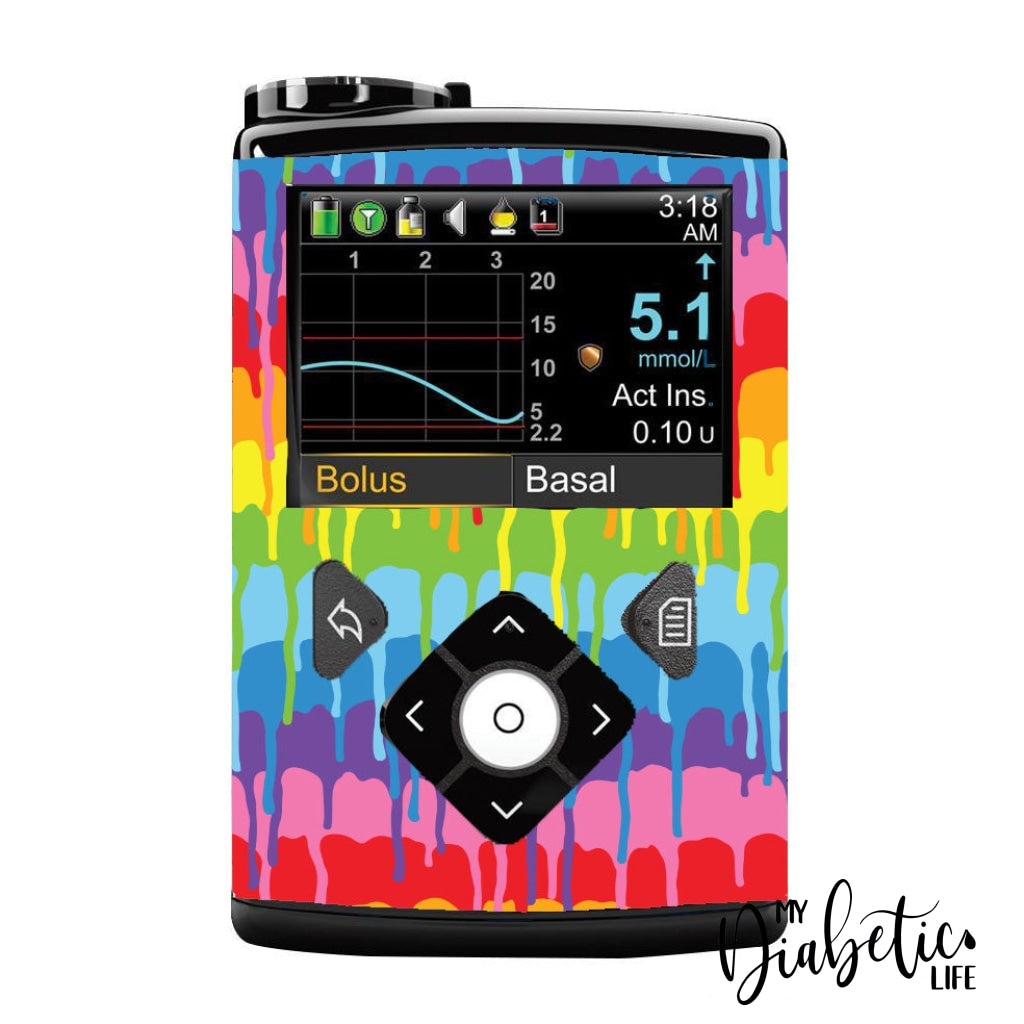 Colour Run - Medtronic Pump (630/640/670/770) Sticker Full Cover W/clip 630/640/670