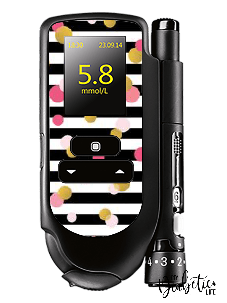 Confetti -  Accu-chek Mobile Peel, skin and Decal, glucose meter sticker - MyDiabeticLife