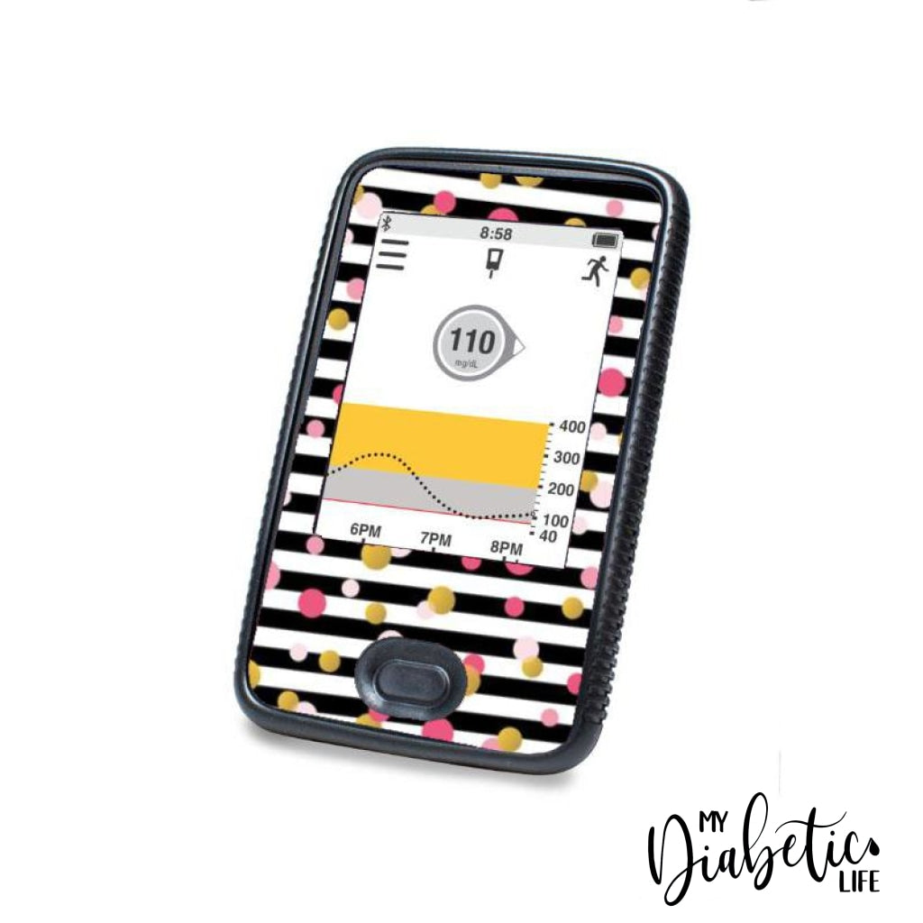 Confetti Stipes - Dexcom G6 Peel, skin and Decal, glucose meter sticker - MyDiabeticLife