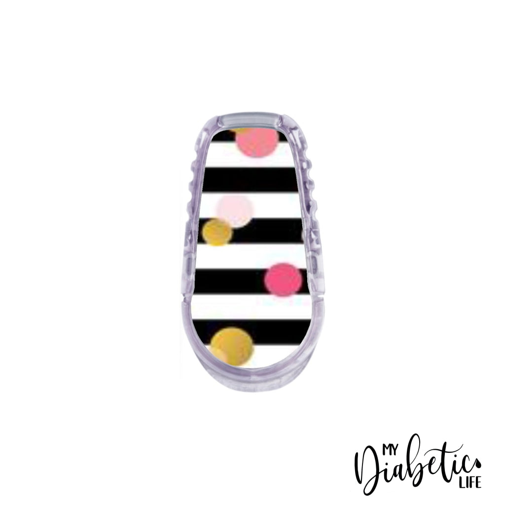 Confetti & Stripes - Dexcom transmitter G6 Peel, skin and Decal, cgm sticker - MyDiabeticLife
