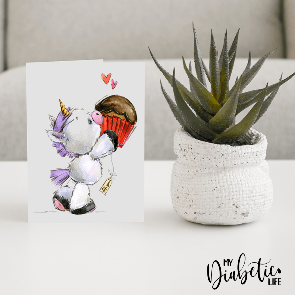 Cupcake And Unicorn - Diabetes Awareness Greeting Card