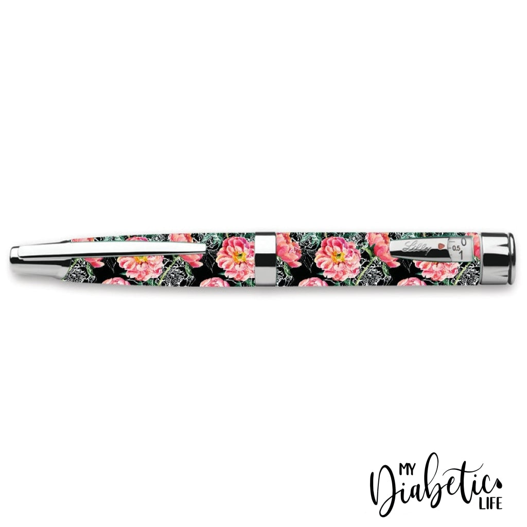Dark Florals - Humapen Luxura Insulin Pen Peel Skin Decal Sticker Cover