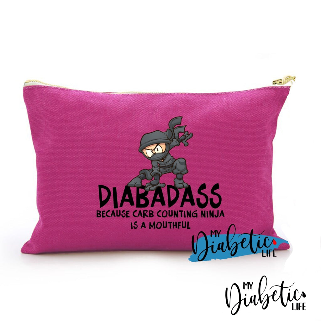 Diabadass Because Carb Counting Ninja Is A Mouthful.. - Carry All Storage Bag Dark Pink Storage Bags