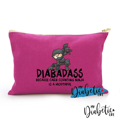 Diabadass Because Carb Counting Ninja Is A Mouthful.. - Carry All Storage Bag Dark Pink Storage Bags