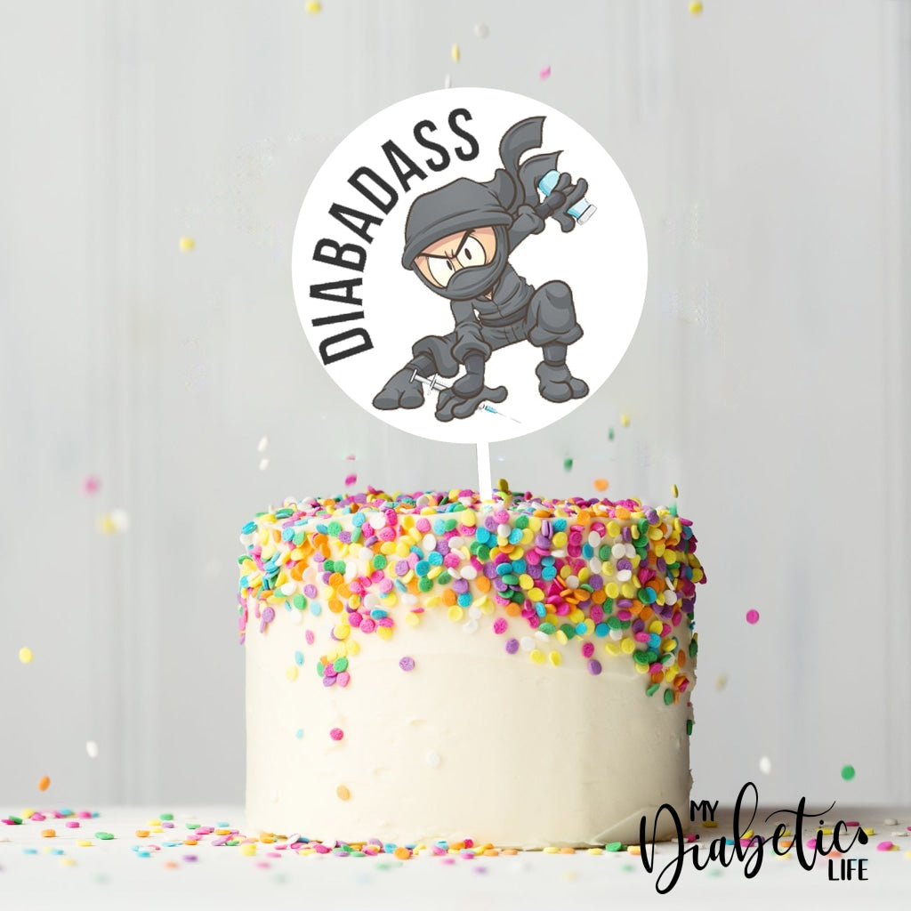 Diabadass Round Cake Topper Decorating Supplies