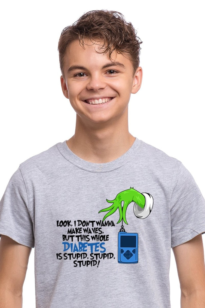 Diabetes Is Stupid - Awareness Medical Conditions Type One Diabetic Basic White Tshirt Kids Graphic