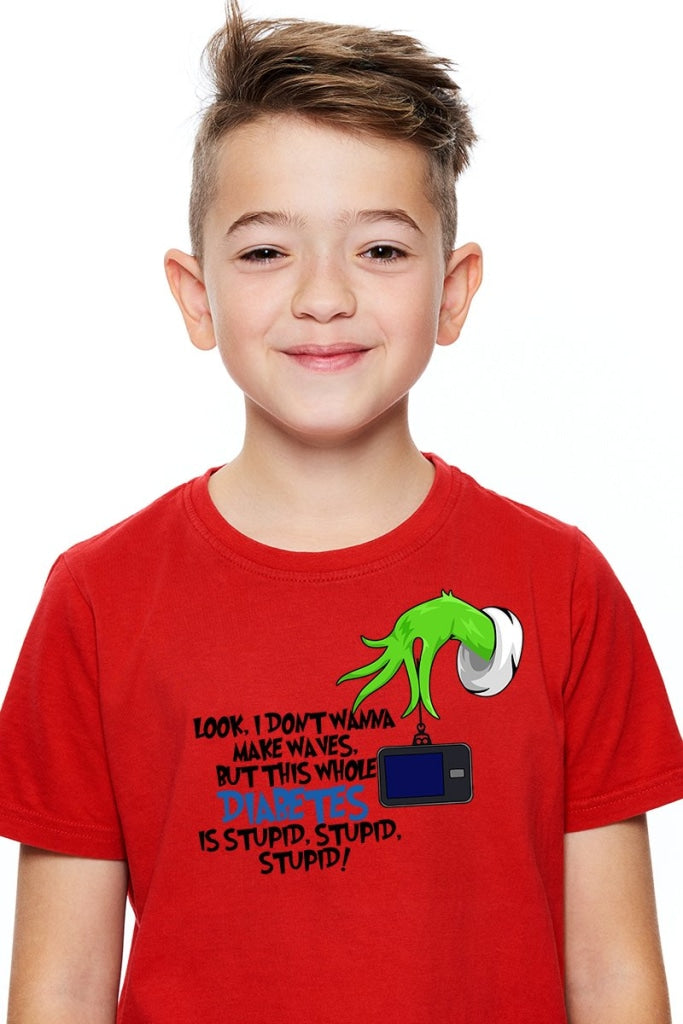 Diabetes Is Stupid - Awareness Medical Conditions Type One Diabetic Basic White Tshirt Kids Graphic