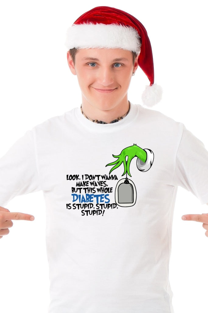 Diabetes Is Stupid - Awareness Medical Conditions Type One Diabetic Basic White Tshirt Kids Graphic