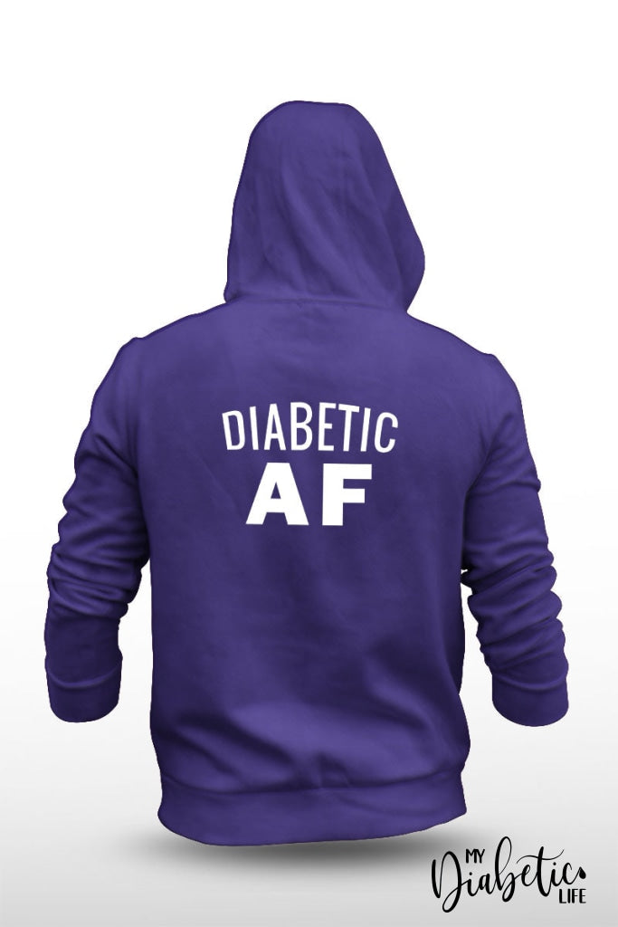 Diabetic Af - Unisex Fleece Hooded Jacket S / Grape Hoodie